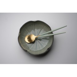 Salad server - celadon/gold (2 pieces)